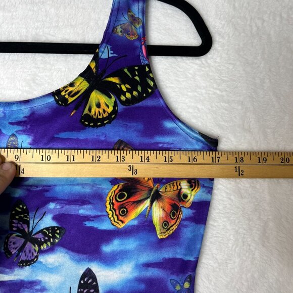 VNTG No Boundaries Clouds Butterflies Dragons Column Dress y2k 90s Junior sz M - Picture 7 of 8